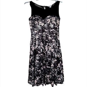 H&m Women's Black Sleeveless Floral Dress Size 8